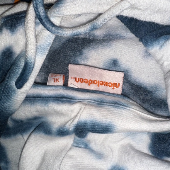 NWOT men’s super comfy 90s splat dye Nickelodeon icons cartoon pullover hoodie! - Picture 7 of 8